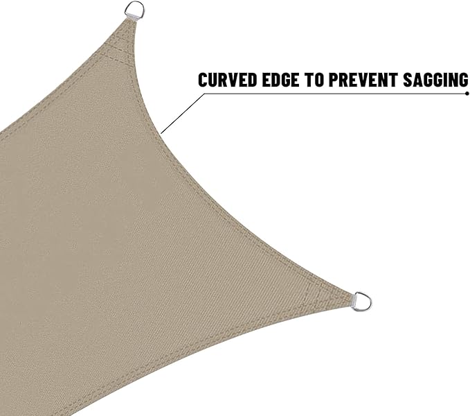 LOVE STORY Triangle 13'x13'x13' Waterproof Sun Shade Sail Canopy UV Block for Outdoor Patio Backyard Carport,Taupe(We Make Custom Size)