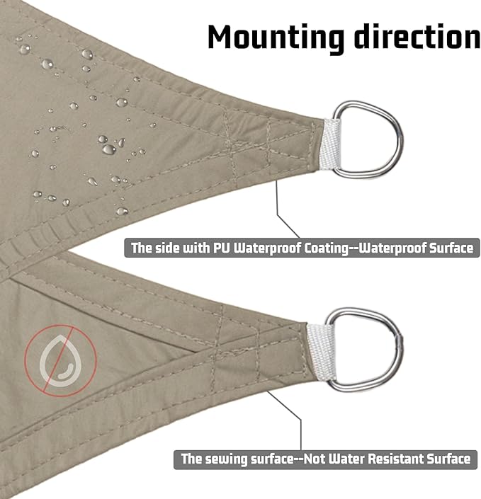 LOVE STORY Right Triangle 13'x13'x18.4' Waterproof Sun Shade Sail Canopy UV Block for Outdoor Patio Backyard Carport,Taupe(We Make Custom Size)