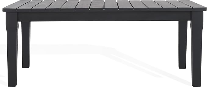 SAFAVIEH Couture Outdoor Collection Martinique Black Solid Wood Patio Coffee Table