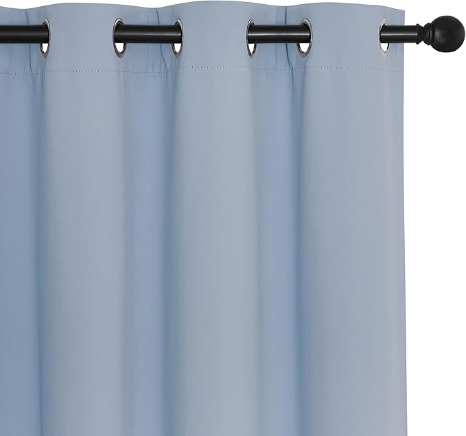 NICETOWN Blackout Doorway Curtain Drape 78 inch Long - Grommet Noise Reducing Thermal Insulated Solid Modern Window Treatments for Bedroom Closet (1 Panel, 52 x 78 Inch, Vintage Blue)