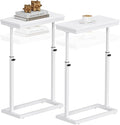 TUTOTAK End Table, Side Table, Tall Couch Table, Sofa Table, Living Room, Bedroom, White TB01BW0832