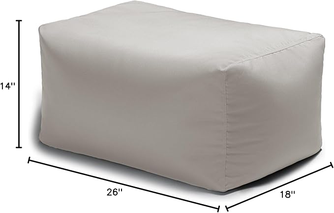 Jaxx Leon Outdoor Bean Bag Ottoman, White