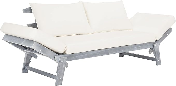 Safavieh PAT6745A Outdoor Collection Tandra Grey Modern Contemporary Daybed Day Bed