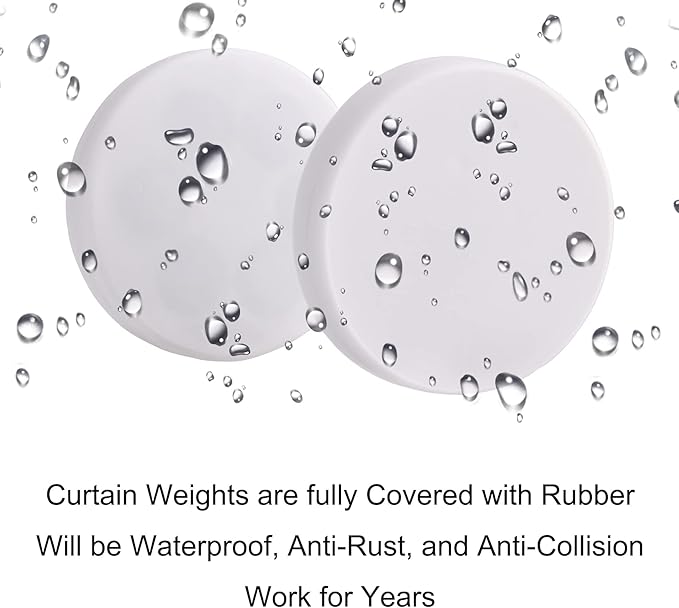 Magnetic Shower Curtain Weights, Rubber Covered Heavy Duty Weights, Prevent Curtain Liner from Blowing Around, Work for Drapery, Tablecloth, Flag, Outdoor Curtain 5 Pairs(Pack of 10)