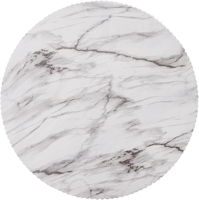 Christopher Knight Home Parson Patio Lightweight Concrete Round Coffee Table, Indoor and Outdoor Table for Garden/Backyard/Poolside/Balcony Cafeteria, MGO Outdoor Side Table with No Assembly, Marble