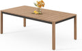 Stoog 63" All-Weather Patio Dining Table, HIPS Waterproof Tabletop with Cross-Braced Aluminum Frame & Umbrella Hole, Fade & Rot Resistant, for Backyard, Garden, Deck, Teak