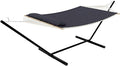 2 Person Outdoor Hammock with Stand, Portable Hammock, Heavy Duty Hammock with Soft Pillow, Balance Ropes, for Patio, Backyard, Garden, Beach, Gray