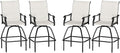 LEVELEVE Patio Bar Set 4pcs Swivel Bar Stools Outdoor Bistro Textilene Furniture Stability All-Weather Set (Beige Fabric)