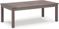 Signature Design by Ashley Hillside Barn Contemporary Weather Resistant Outdoor Coffee Table, Dark Brown