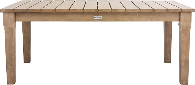 SAFAVIEH Couture Patio Martinique Natural Wood Outdoor Coffee Table