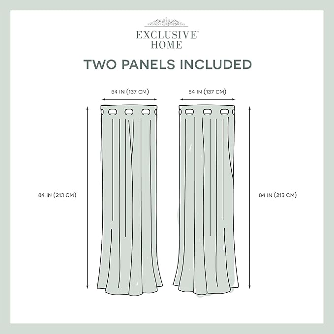 Exclusive Home Canopy Stripe Indoor/Outdoor Grommet Top Curtain Panel, 54"x84", Teal / White, Set of 2
