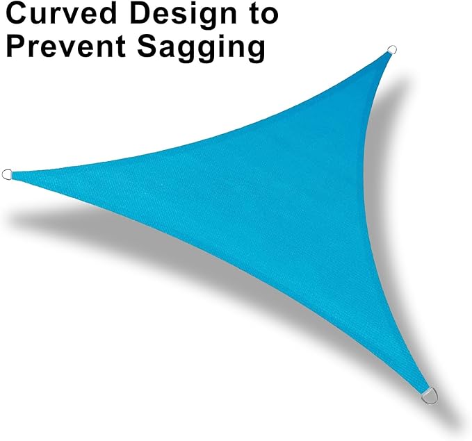 LOVE STORY Custom Size 12'x24'x26.8' Turquoise Blue Sun Shade Sail Right Triangle Sunshade Fabric Awning Canopy for Patio Backyard Carport Pergola (Customized)