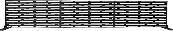 Oakland Living 6 ft. X 4 ft. Black Freestanding Metal Privacy Screen Room Divider