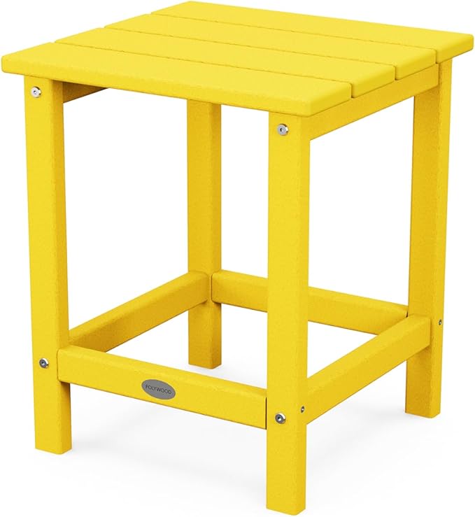 POLYWOOD ECT18LE Long Island 18" Side Table, Lemon