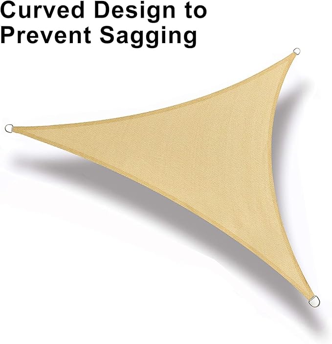 LOVE STORY Custom Size 16'x16'x22.6' Sand Sun Shade Sail Right Triangle Sunhsade Fabric Awning Canopy for Patio Backyard Carport Pergola (Customized)
