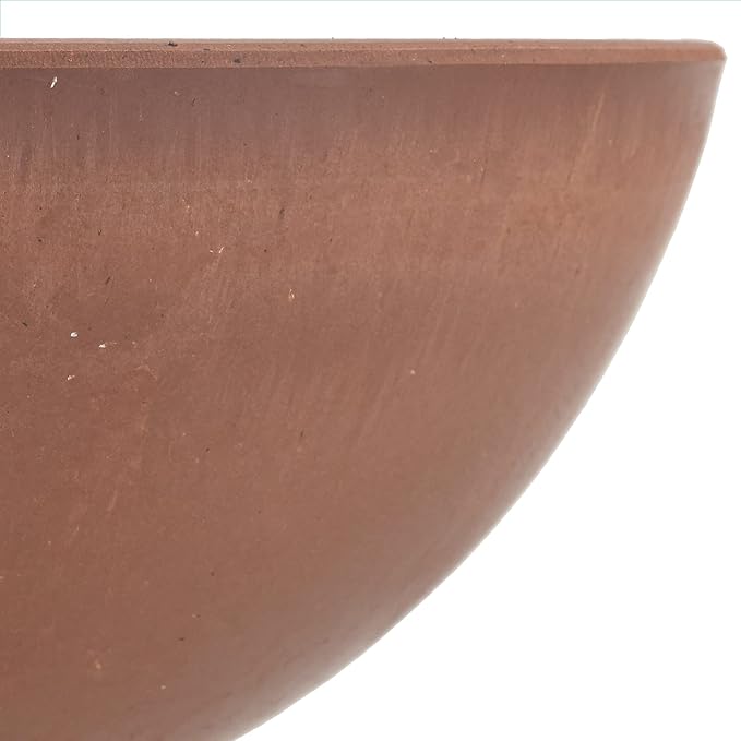 PSW Pot Collection M30TC 8-inch Plastic/Stone/Wood Composite Low Bowl Planter – No Drainage Hole (Drillable), Shallow Indoor/Outer Pot for Succulents, Bonsai, Fairy Gardens, Herbs, Terra Cotta Color