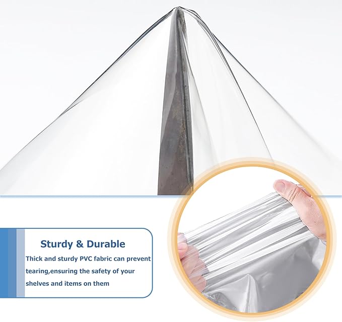 Waterproof Shelf Cover,Durable Dustproof Storage Wire Rack Covers,Outdoor Shelving Covers for Wire Shelves with Zipper 60''x24''x72'',Clear