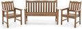 Stoog Oversized All-Weather Garden Bench & Chairs Set, 3-Piece Patio Furniture Set, Include 2 Chairs and 1 Garden Bench, for Porch, Backyard, Lawn, Pool and Deck, Teak