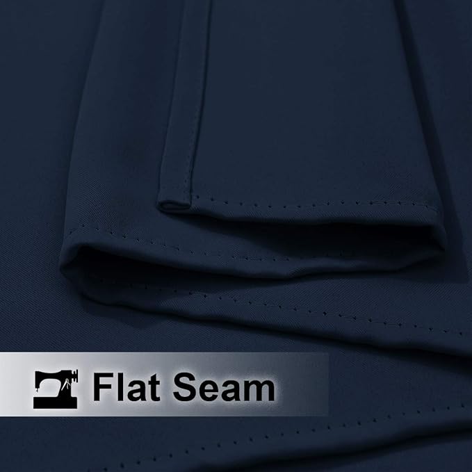 NICETOWN Bedroom Curtain for Patio Room Darkning 84 inch Long, Rustproof Grommet Room Darkening Bedroom Slider Blind Window Treatment for Shower/Balcony, Navy Blue, 84 inch Wide, 1 Panel