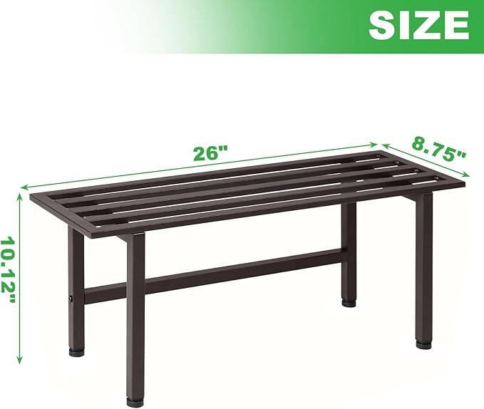 2 Pack Metal Plant Stand Outdoor Plant Shelf Indoor,1 Tier Heavy Duty Plant Stands for Multiple Plants,26" L x 10.12" H x 8.75" W,Coffee