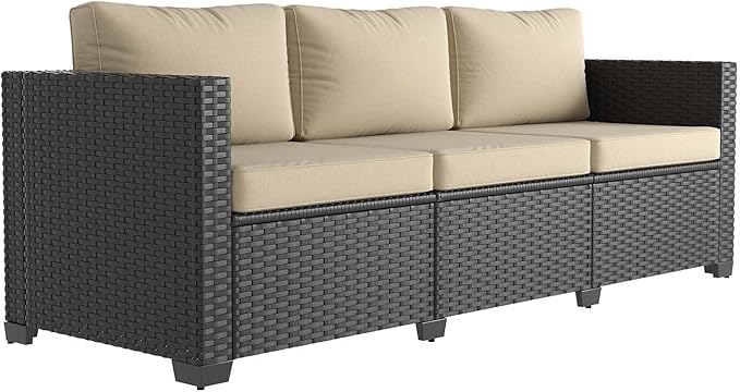 Aoxun 1 Piece Outdoor Patio Furniture Set 3 Seats, Beige