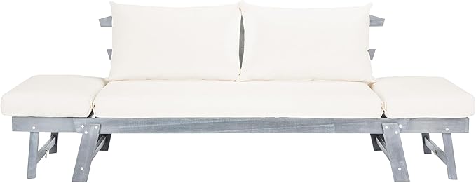 Safavieh PAT6745A Outdoor Collection Tandra Grey Modern Contemporary Daybed Day Bed
