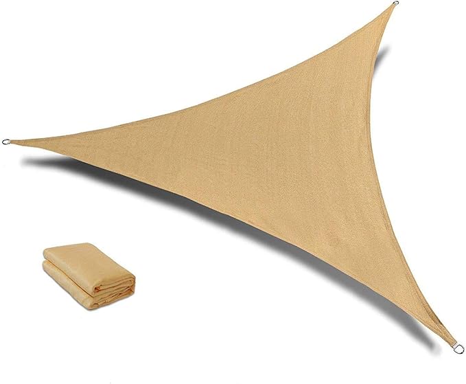 SUNLAX Sun Shade Sail 16' x 16' x 16' Sand Triangle Canopy Sail Shade Cover UV Block Permeable Sunshade Outdoor for Patio Backyard (We Make Custom Size)