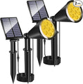 MEIHONG Solar Spot Lights, Warm White Lights with Separate Panel, Solar Tree Light Waterproof Outdoor Landscape Lights Dusk to Dawn for Garden Walkway(2 Pack)