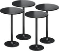 Flamaker Round Bistro Pub Table Modern Style Metal Base MDF Top Cocktail Bar Table Counter Bar Height for Pub, Dining Room, Party (4, Full Black)