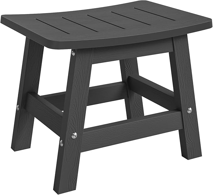 LUE BONA Outdoor Adirondack Ottomans, Footrest Footstool Set of 2, Outdoor Foot Rest for Patio, HDPS All Weather Waterproof Footrest Footstool for Adirondack Chair, Black