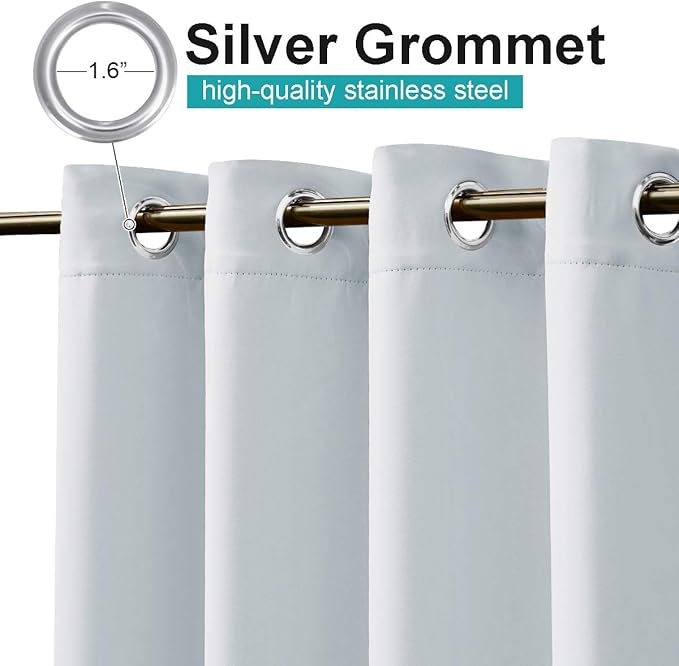NICETOWN White Outdoor Curtain for Patio, Waterproof Fabric for Bathroom, Room Darkning Drape and Sun Blocking UV Protection Thermal Insulated Vertical Curtain for Porch, 1 PC, W52 x L84