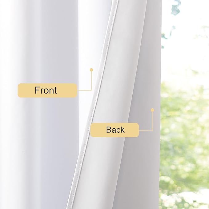 NICETOWN 100% Blackout Curtains for Doorways and Closets, Thermal Insulated Temporary Room Dividers, Short Curtains for Bedroom Living Room (1 Panel, Pure White, 52 x 78 Inch Long)