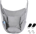 Goutime Hammock Chair, Boho Hanging Rope Ceiling Swing, Macrame Hanging Swinging Chair for Indoor,Outdoor,Bedroom,Outside,Garden,Balcony,Yard,Deck,Max 330 Lbs (Gray)