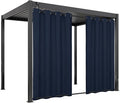Easy-Going Linen Look Outdoor Curtains Waterproof Windproof Porch Curtains, Soft Thicken Outdoor Privacy Curtains for Patio, Gazebo, Grommet Top and Tab Bottom Drape, 1 Panel, 54x108 inch, Navy