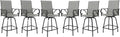 MFSTUDIO Outdoor Bar Stools Set of 6, Swivel Bar Height Patio Chairs Outdoor Barstools High Top Patio Swivel Bar Chairs with Armrest, Breathable Textilene, Grey