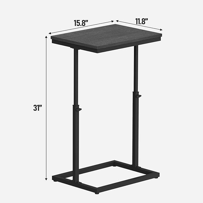 TUTOTAK End Table, Side Table, Tall Couch Table, Sofa Table, Living Room, Bedroom,Black TB01BK083P
