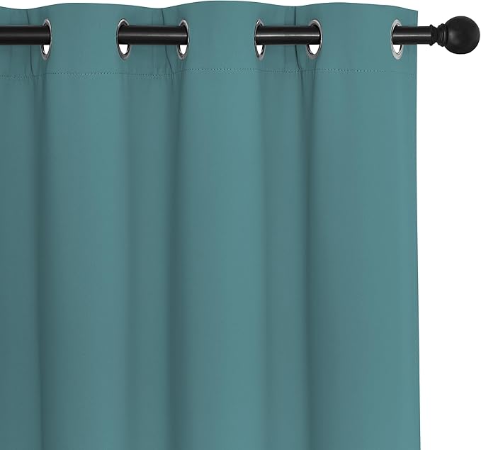 NICETOWN Blackout Curtains 54 Inches Long, Thermal Insulated Room Darkening Curtains for Bedroom, Window Treatment Drapes for Living Room Nursery (W66 x L54 Inch, Sea Teal, 1 Panel)