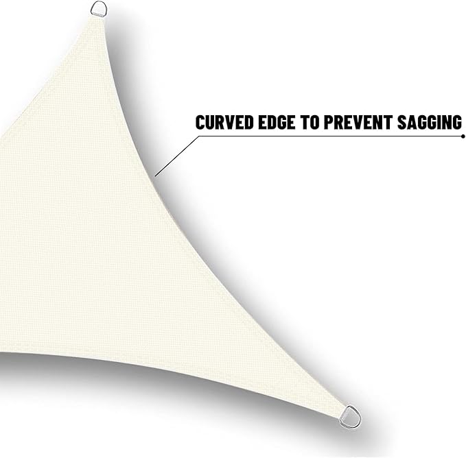 SUNNY GUARD Waterproof Sun Shade Sail 11'x11'x11' Cream Triangle UV Block Sunshade for Backyard Yard Deck Patio Garden Outdoor Activities and Facility(Customized)