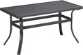 ONBRILL Small Metal Outdoor Coffee Side Table, Steel Coffee Tables for Patio, Outside, Garden, Balcony, Backyard and Living Room, Rectangle, Grey