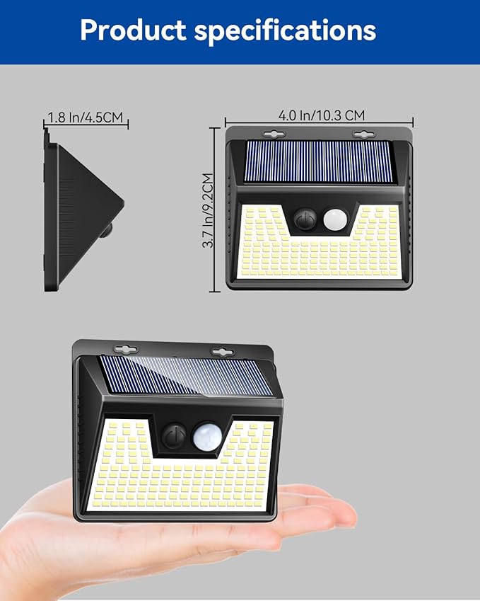 Peasur Solar Lights Outdoor Waterproof 16 Pack, Warm White 140LED Motion Sensor Lights Dusk to Dawn, 3 Modes Solar Fence Security Lighting for Wall Garden Yard Stair Outside