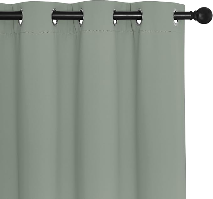 NICETOWN Bedroom Curtain Room Darkening Drapery 102 inches Length - Home Fashion Thermal Insulated Grommet Room Darkening Curtain for Living Room (Sage Green, 1 Panel, 52 x 102 inches)