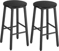 HOOBRO Bar Stools, Bar stools Set of 2,Counter Height Bar Stools, 24.8" Barstools for Kitchen Island, Industrial Kitchen Bar Chairs, for Dining Room, Bar, Black BB07BY01G1N2