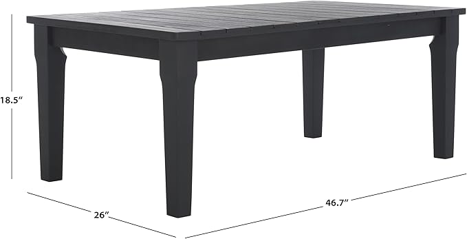 SAFAVIEH Couture Outdoor Collection Martinique Black Solid Wood Patio Coffee Table