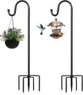 Shepherd Hooks for Outdoor, 2 Pack 94 Inch Bird Feeder Pole with 5 Prongs Base for Hanging Lantern, Hummingbird Feeder, Lightweight Plant, Shepherds Hook for Bird Feeders for Outside
