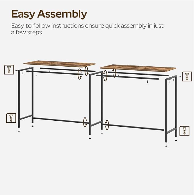 70.8" Long Bar Table, Counter Bar Height Table, High Top Table, Rectangular Hightop Bar Pub, for Kitchen, Living Room, Entryway, Rustic Brown and Black BT08BR