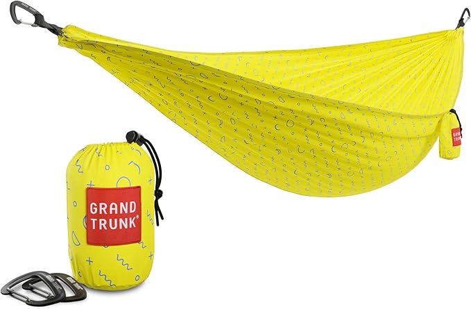 GRAND TRUNK TrunkTech Double Hammock | Ultra-Strong & Lightweight | 11 ft Hammock with Ripstop Nylon | 500 lb Capacity | Fast-Drying & Weather-Resistant | Eclipse