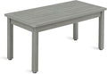LUE BONA Outdoor Coffee Table Rectangle, HDPS Patio Coffee Tables for Outside, All Weather Patio Coffee Table with Slatted Tabletop for Deck, Garden, Balcony, Indoor or Outdoor Use, Light Gray