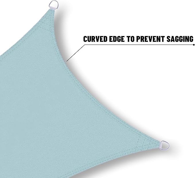 SUNNY GUARD Waterproof Sun Shade Sail 6.5' x 10' Sky Blue Rectangle UV Block Sunshade for Backyard Yard Deck Patio Garden Outdoor Activities and Facility(We Make Custom Size)