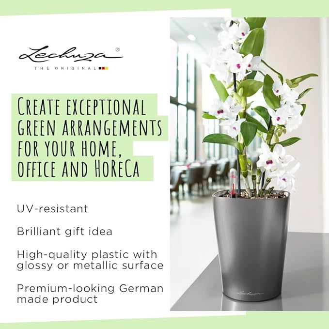 Lechuza 14900 Deltini Self-Watering Planter for Indoor and Outdoor Use, 6" x 6" x 7", White