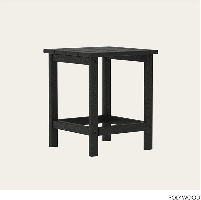 POLYWOOD Long Island 18" Side Table, Black